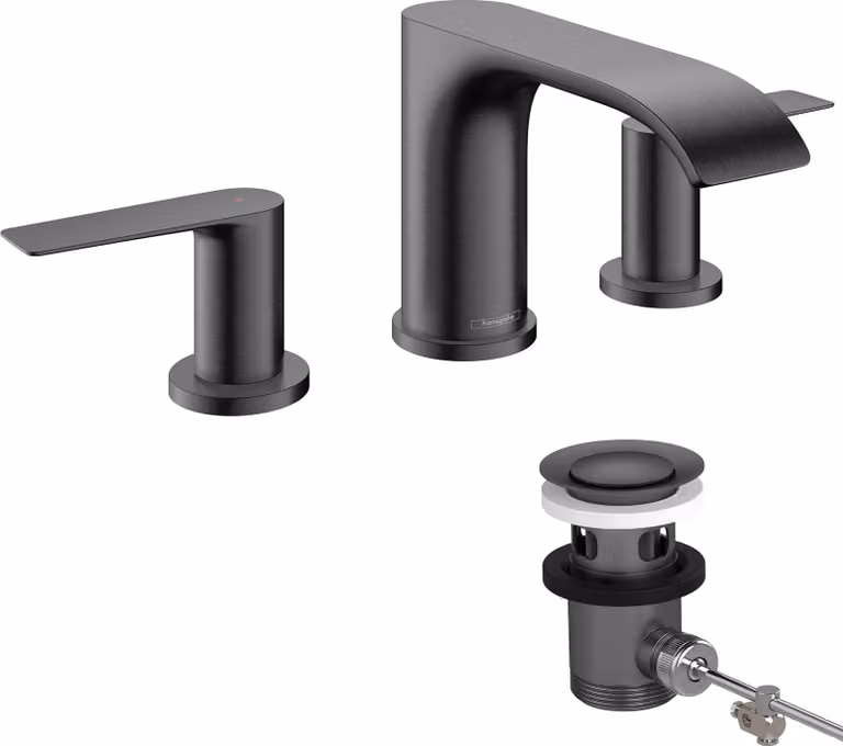 hansgrohe Vivenis robinetterie de lavabo 3 trous 90, avec vidage à tirette, portée 150mm, 75033340, 75033340