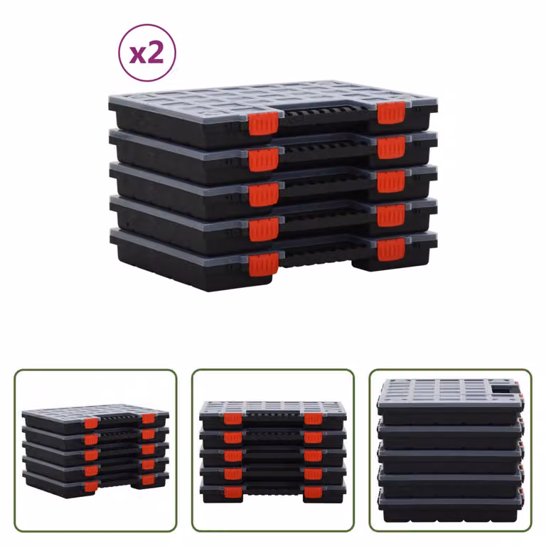 The Living Store Scatole di assortimento 10 pz. 40x30x5 cm Polipropilene