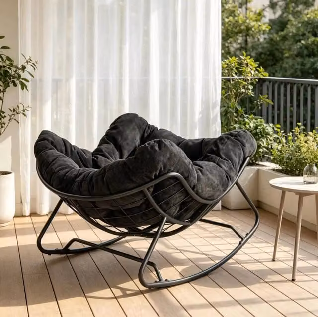 Pouf sacco pieghevole trasformabile in poltrona letto in spugna grigio scuro