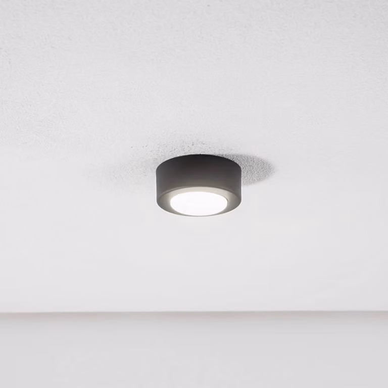 Faretto da soffitto SPOT 53, nero, Ø 11,5 cm, metallo, GX53 53 HELAM, dimmerabile, Nero, Soggiorno / Sala da pranzo, Metallo