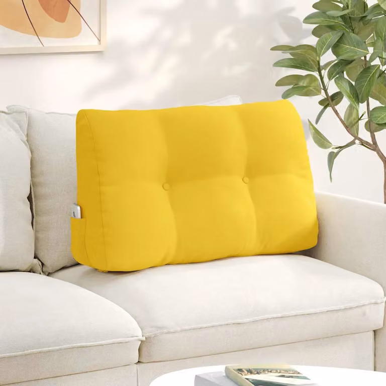 Cuscino per schiena ergonomico vidaXL Giallo con rivestimento lavabile L: 80 cm, P: 24 cm, H: 50 cm