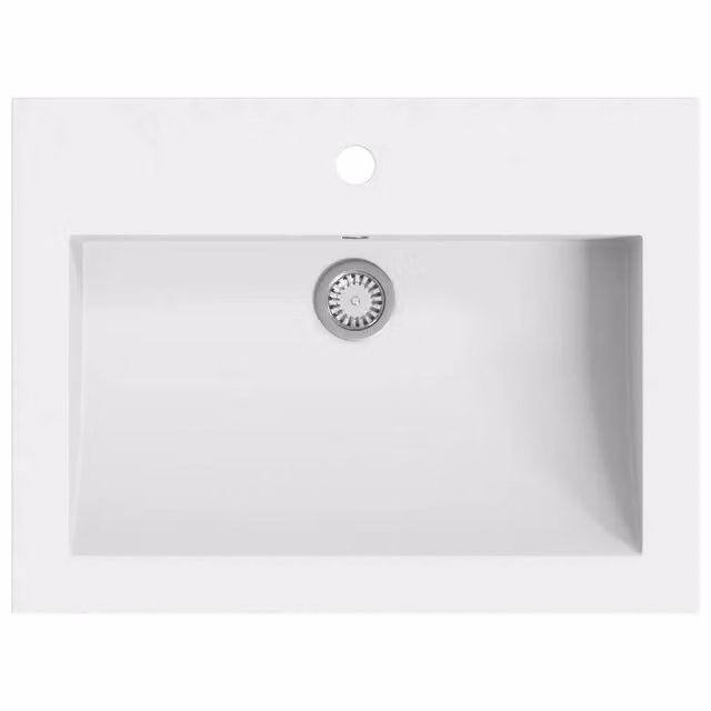 Lavandino in Granito 600x450x120 mm Bianco CFW9801693