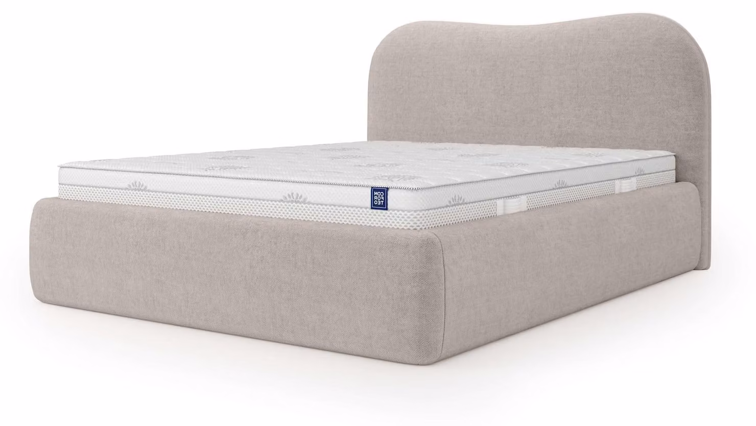 Letto imbottito con contenitore integrato, modello Leo, marca Aschiger, dimensioni 140 x 200 cm