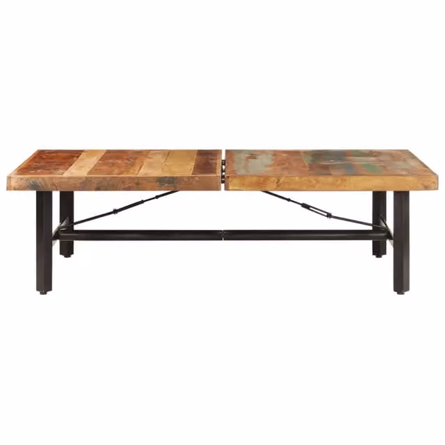 Tavolino da salotto rettangolare vidaXL in legno e metallo multicolore L: 90 cm, P: 90 cm, H: 42 cm