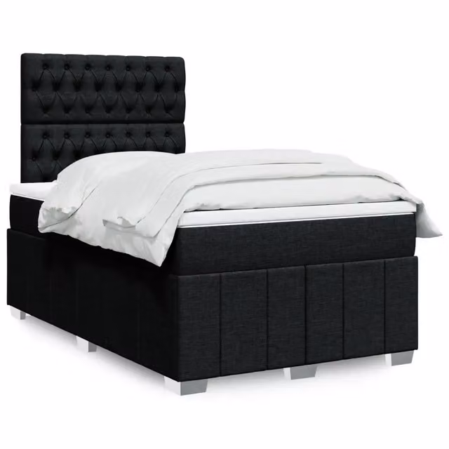Giroletto a Molle con Materasso Nero 120x190 cm in Tessuto 3293916