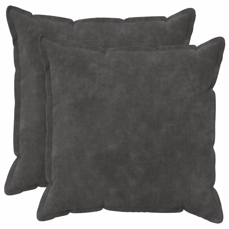 Set di 2 federe vidaXL HOUTEN in microfibra fleece, colore antracite, 55 x 55 cm