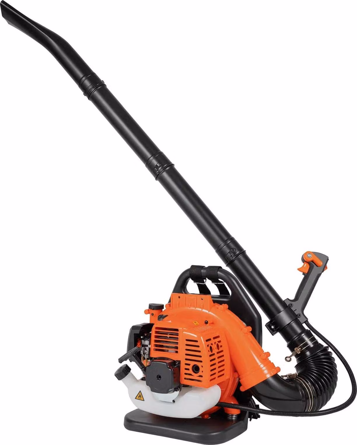 Soffiatore per foglie - Zaino, alimentato a benzina - 2 tempi 42,7 cm³ - 1250 W - Velocità dell'aria 70 m/s - Flusso d'aria 0,2 m³/s - Serbatoio 1,2 l - Autonomia 1,5 h - Arancione
