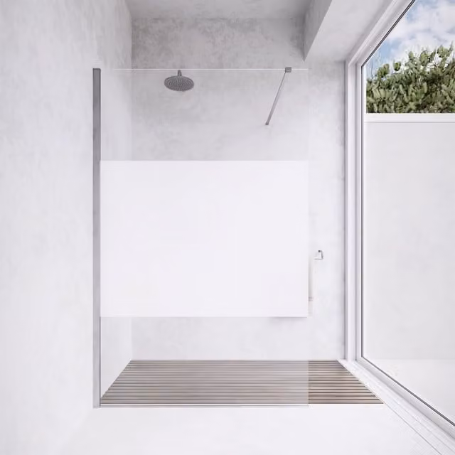 Parete doccia walk-in Lazaros rettangolare in vetro opaco con rivestimento anticalcare, L: 140 cm, H: 200 cm, spessore 8 mm