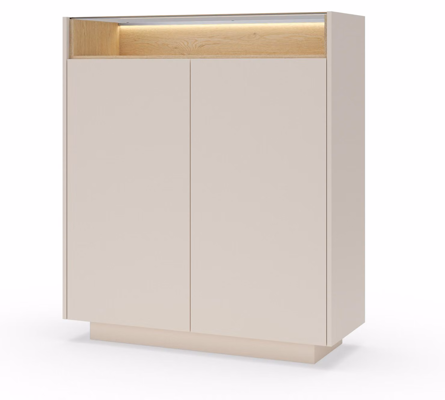 Comodino, colore beige e legno di quercia "cremona", 103, 2 x 119, 2 x 39, 5 cm