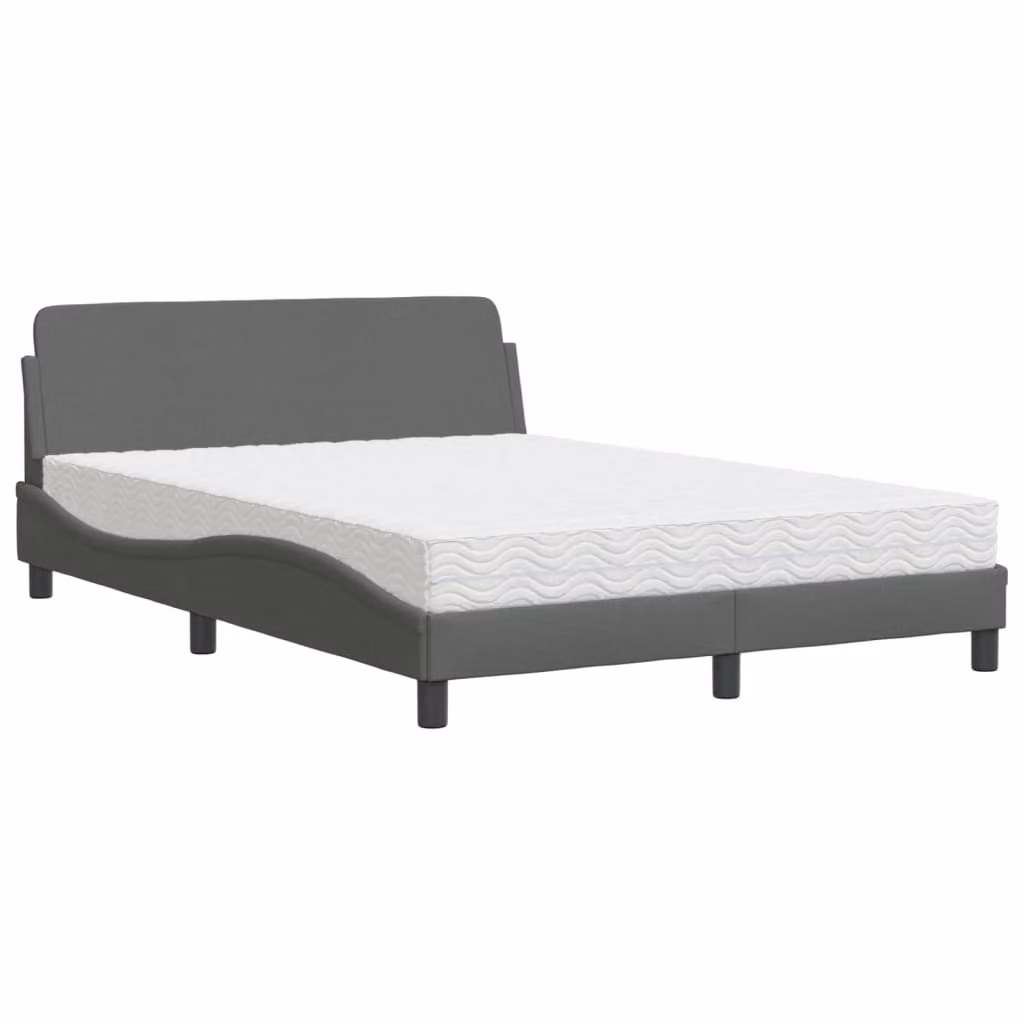 Letto con Materasso Dover Grigio Scuro 120x200 cm Tessuto