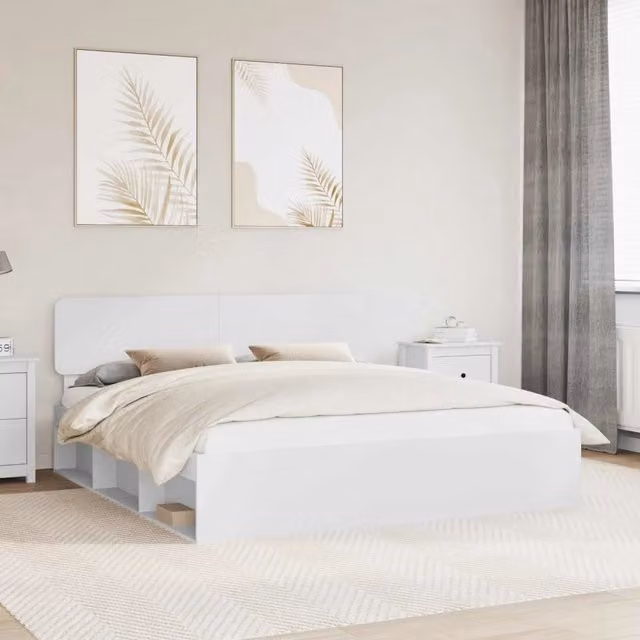 Struttura del letto Bianco 200 x 200 cm Pino massello 3412033