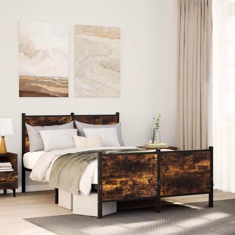 vidaXL Giroletto in Metallo Marrone per Adulti L/P/H: 120 x 200 cm