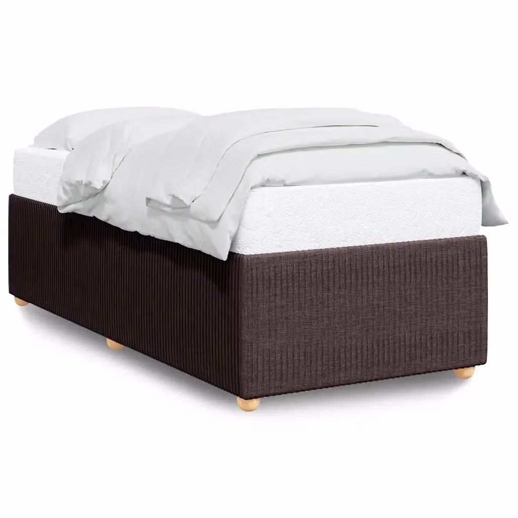 Giroletto vidaXL in tessuto marrone con doghe in legno, L 90 cm x P 200 cm – 2