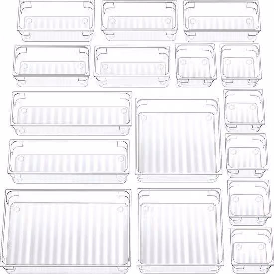 Famanu Organizer pieghevole per cassetti - Grigio chiaro