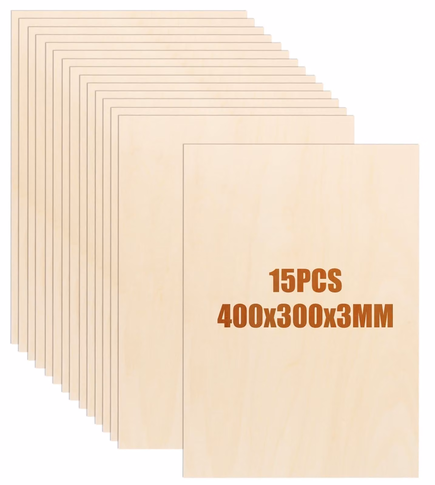 15 pannelli in multistrato di betulla, spessore 3 mm - Ideali per lavori di bricolage e modellismo
