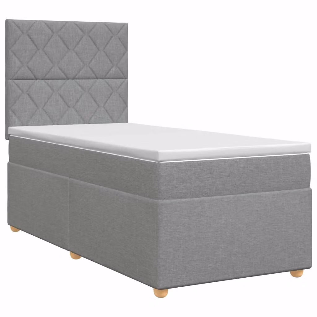 Letto box spring con materasso ibrido vidaXL Grigio Chiaro e Bianco L/P/H: 200 x 90 x 140,5 cm – 2