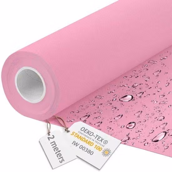 Coprimaterasso in tela impermeabile - Tessuto idrorepellente 220 g/m² 600D - Coprimaterasso impermeabile e idrorepellente, rosa, 2 metri