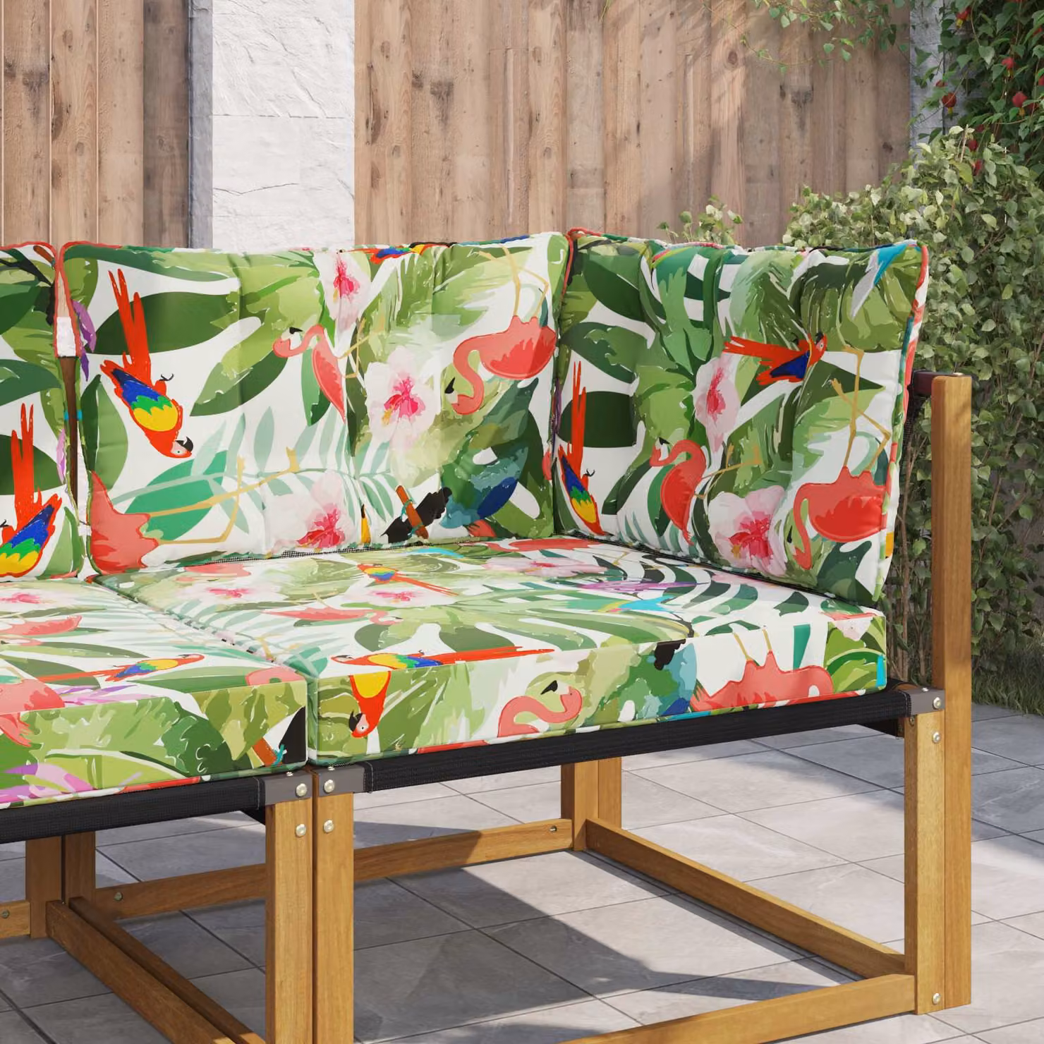 Cuscino per divano da esterno vidaXL in poliestere multicolore con rivestimento rimovibile L 80 x P 43 x H 10 cm