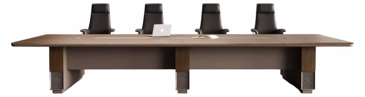 Lussuoso tavolo da riunione in legno per l'ufficio dal design funzionale
