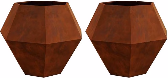 Set di 2 fioriere in acciaio color marrone Design In, L/P/H: 100 x 100 x 80 cm – 1
