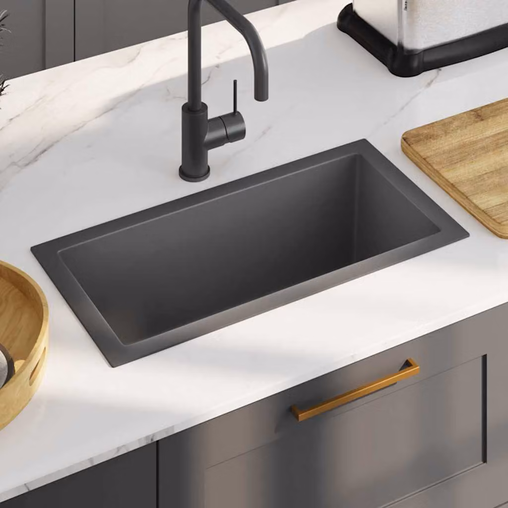 Lavello da cucina vidaXL in acciaio inox nero L/P/H: 60 x 30 x 20 cm – 1