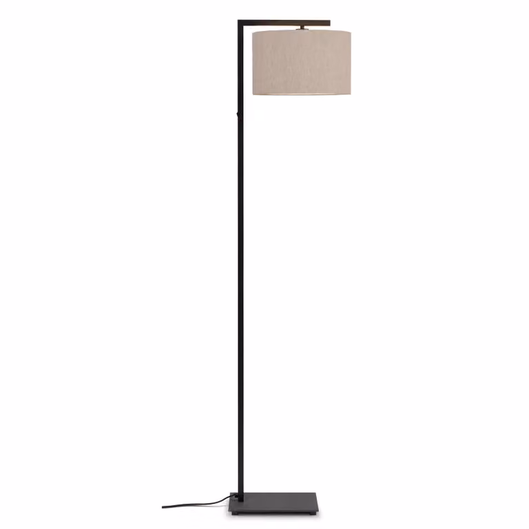 si tratta di RoMi - Lampada da terra Boston - Nero/Naturale - 30x32x160cm per soggiorno, camera da letto