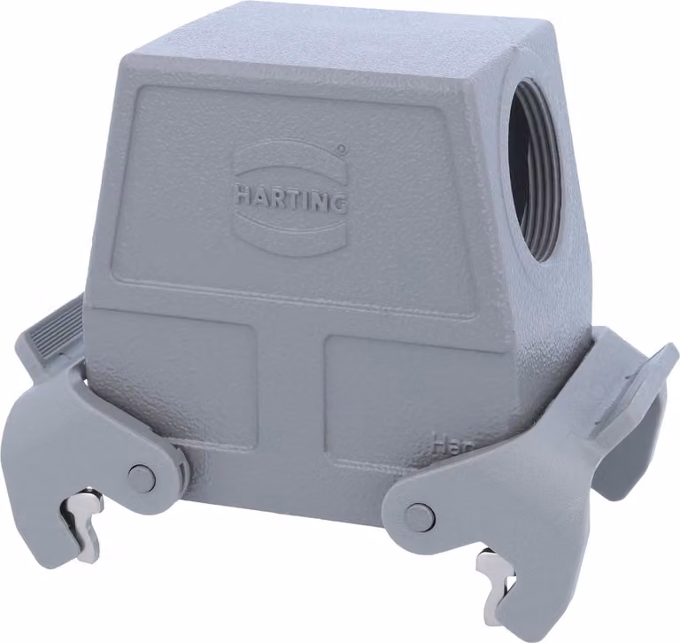 HARTING Han 32A Custodia alta, 1xM32 uscita cavo laterale, con 2 staffe trasversali Vite M32 Area di serraggio