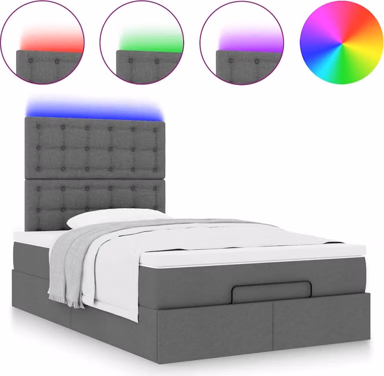 Struttura Letto Pouf con Materasso 120x200 cm in Tessuto