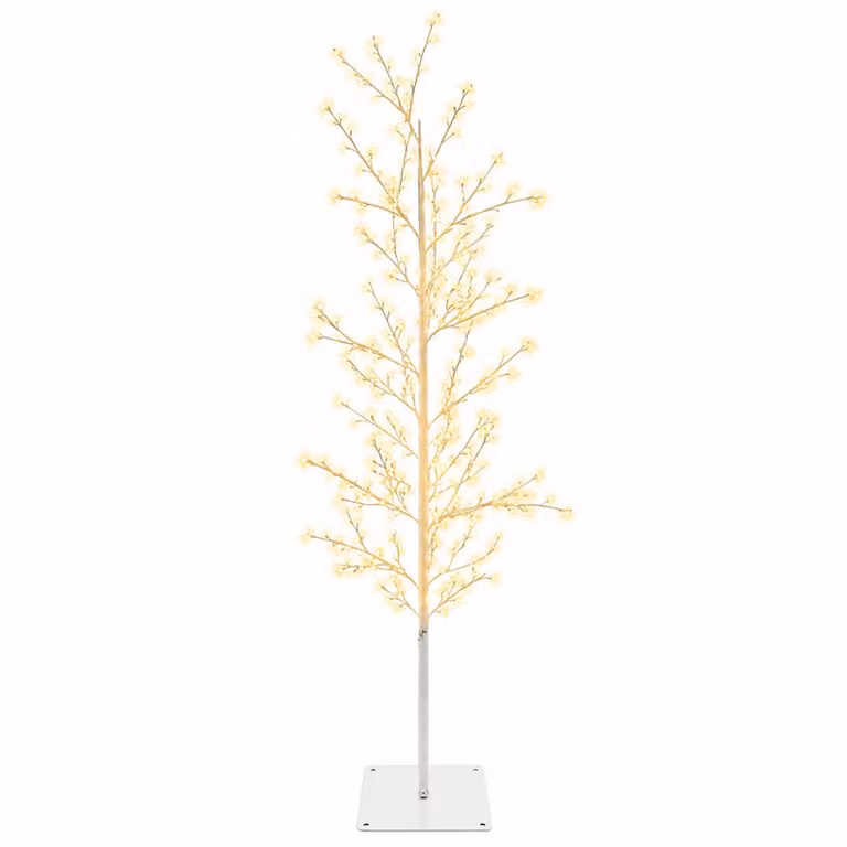 vidaXL Albero di Natale a betulla Bianco 150 cm Acciaio 360 LED
