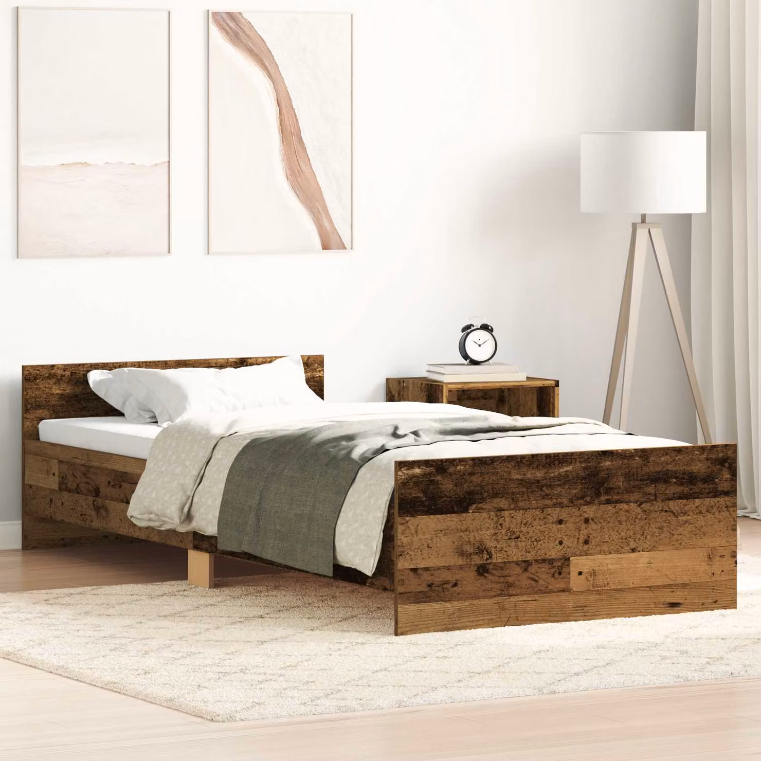 Struttura del letto moderna vidaXL in legno color marrone L 200 x P 80 x H 83 cm