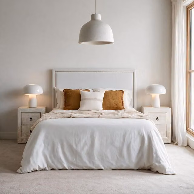 Testiera imbottita Miranda Banak per letto da 150 e 160 cm, colore beige
