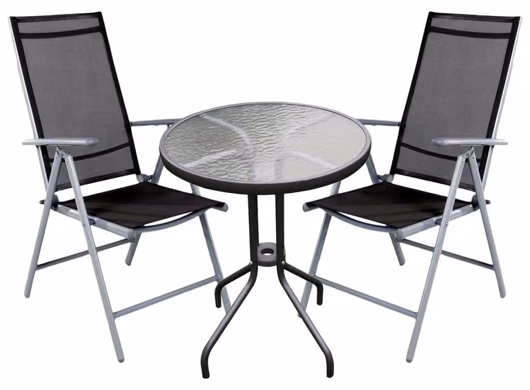 Set di sedute da bistrot Set da bistrot 3 pezzi argento/antracite