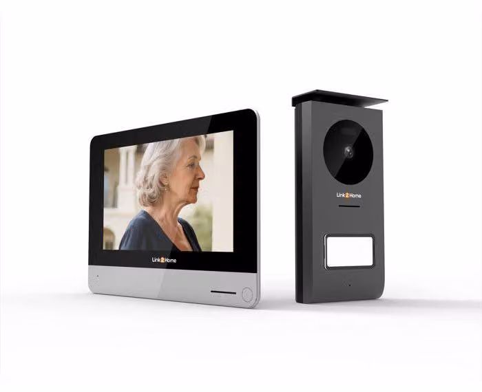 Videocitofono WiFi con schermo, touchscreen da 7 pollici, telecamera 1080p con grandangolo da 120°, notifiche su smartphone, LINK2HOME