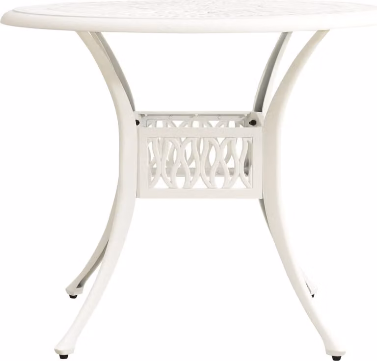 Tavolo da Giardino Bianco 90x90x74 cm in Alluminio Pressofuso