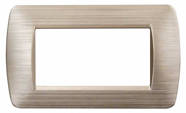 ETTROIT Placca Plastica 4P Colore Oro Satinato Compatibile Con Bticino Living Light - LN85411