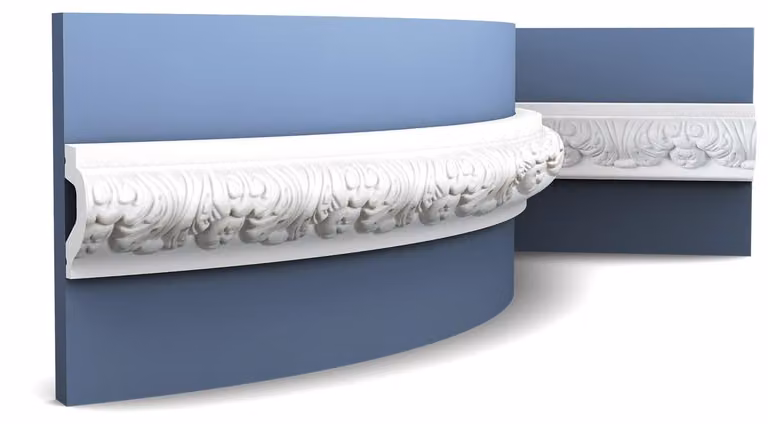 Orac Decor P3020F Luxxus Modanatura flessibile per pareti Modanatura decorativa Modanatura a fregio Decorazione a stucco Profilo dettagliato a rilievo vivo | 2 metri