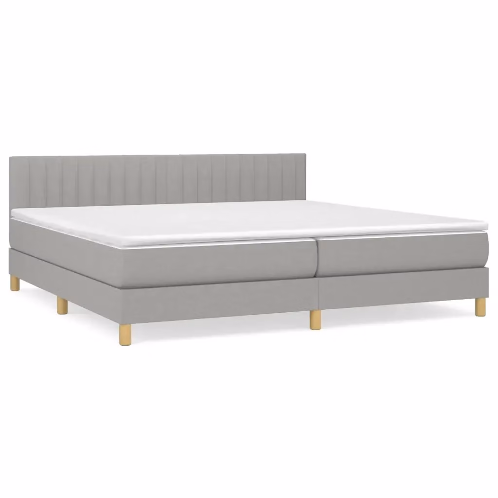Letto Ibrido con Materasso vidaXL Grigio Chiaro e Bianco L/P/H: 200 x 200 x 25 cm – 2
