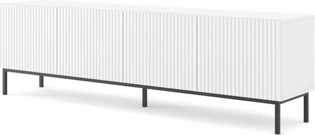 Mobile porta TV Ravenna B Bim Furniture in MDF bianco opaco con telaio nero