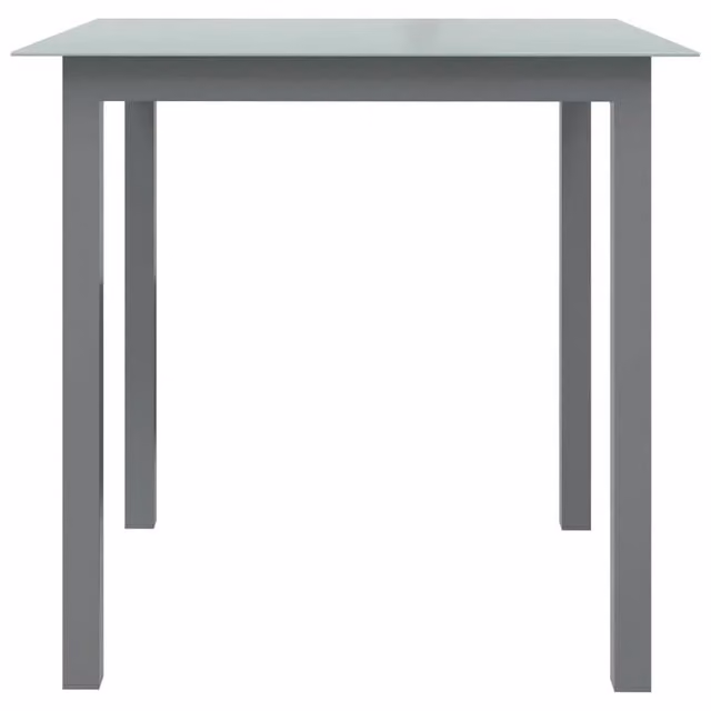 Tavolo da Giardino | Tavolino da esterno Antracite 80x80x74 cm in Alluminio e Vetro