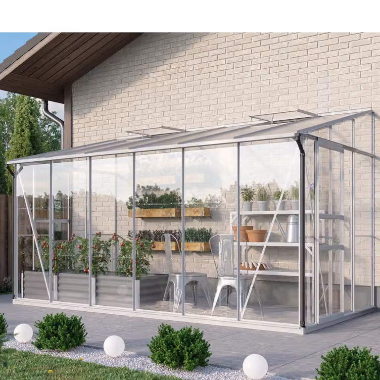 Serra addossata Vitavia "Osiris 7800" alluminio anodizzato 7,8 m² Vetro di sicurezza temperato da 3 mm, HKP da 6 mm