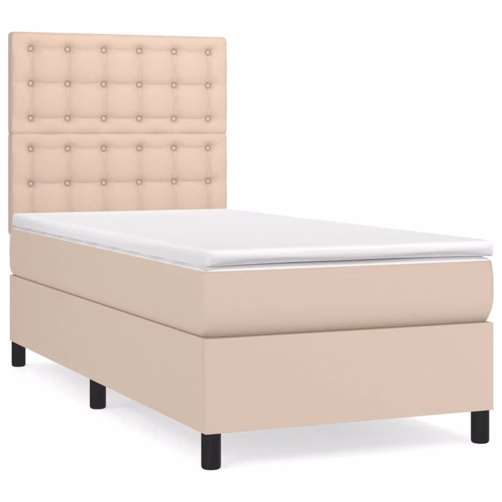 Giroletto a Molle con Materasso Cappuccino 100x200cm Pelle finta