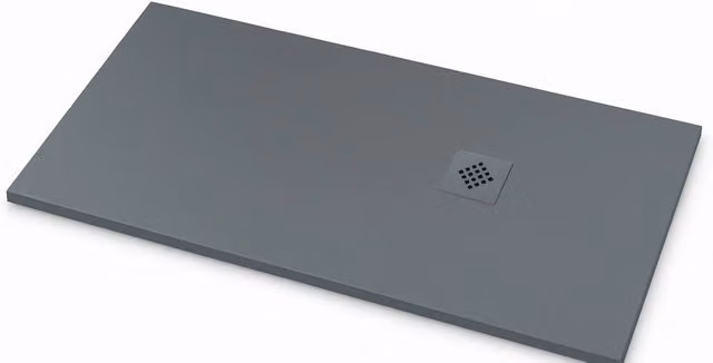 Piatto doccia Ardesia extra piatto 100X130 cm colore Grigio cemento RAL 7005 griglia Grigio cemento