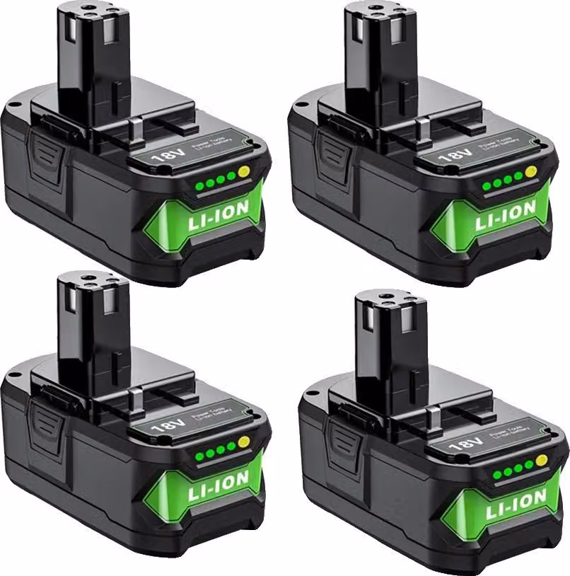 Batteria agli ioni di litio, capacità 7000 mAh, tensione 18 V, compatibile con Ryobi, 4 batterie da 7,0 Ah