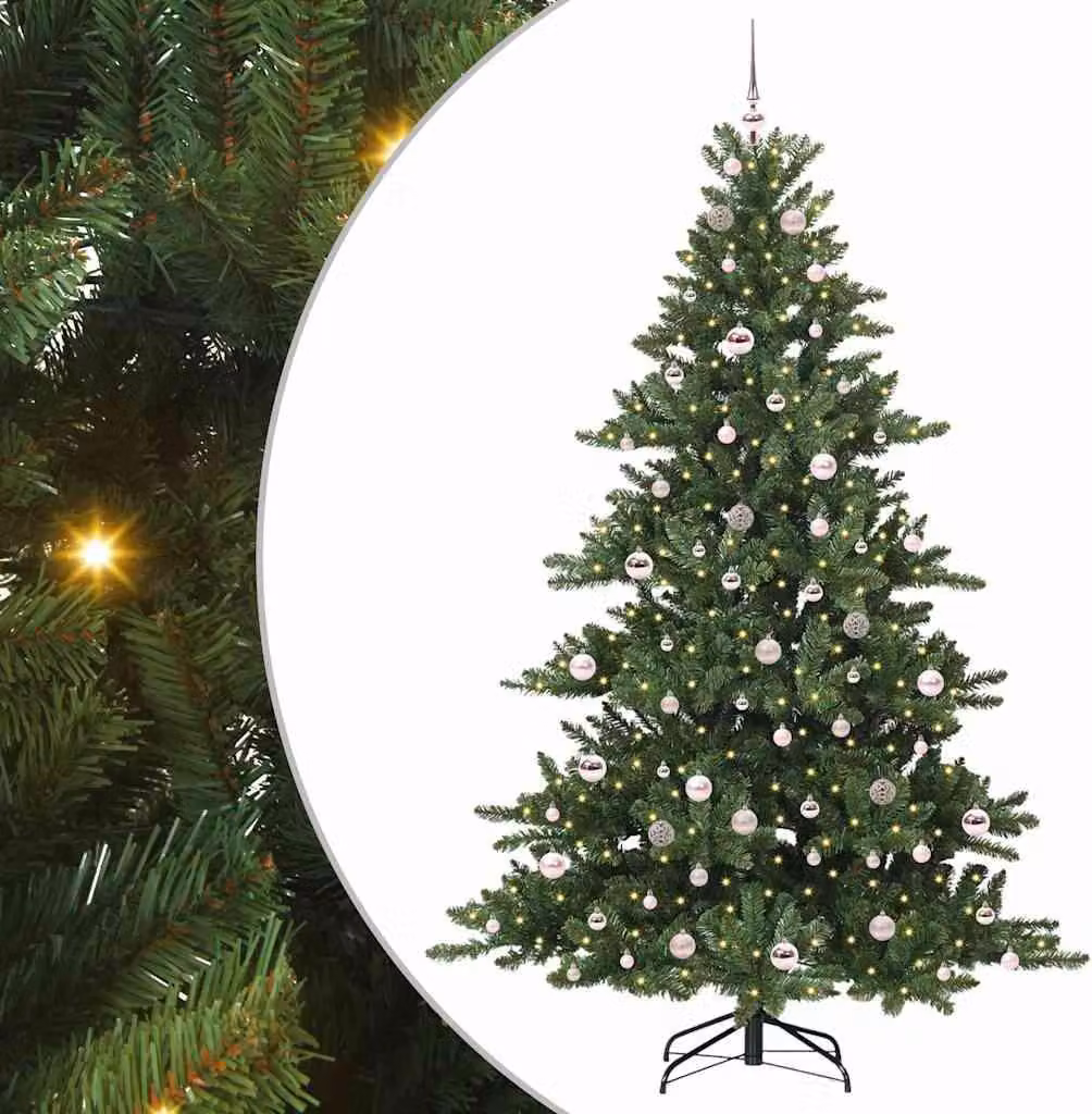 Albero di Natale Artificiale con Rami Pieghevoli Verde 210 cm