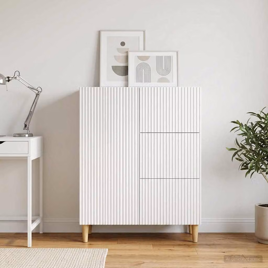 Credenza moderna vidaXL in legno ingegnerizzato bianco L 66 cm x P 34,5 cm x H 90 cm