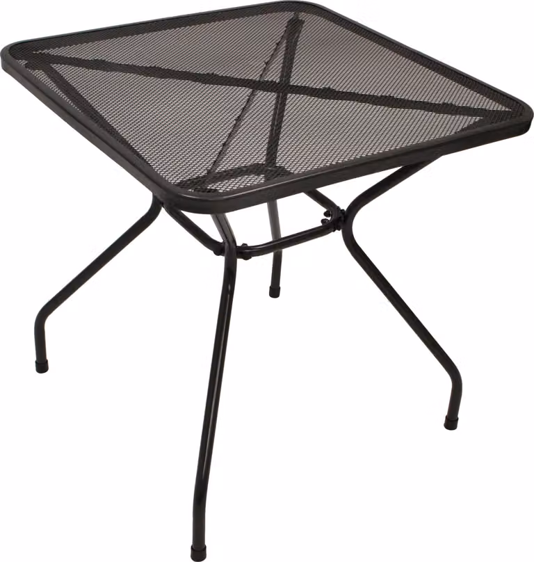 DEGAMO Tavolino da bistrot Tavolino da giardino Tavolino in metallo CLASSIC 70x70 cm quadrato, lamiera stirata antracite