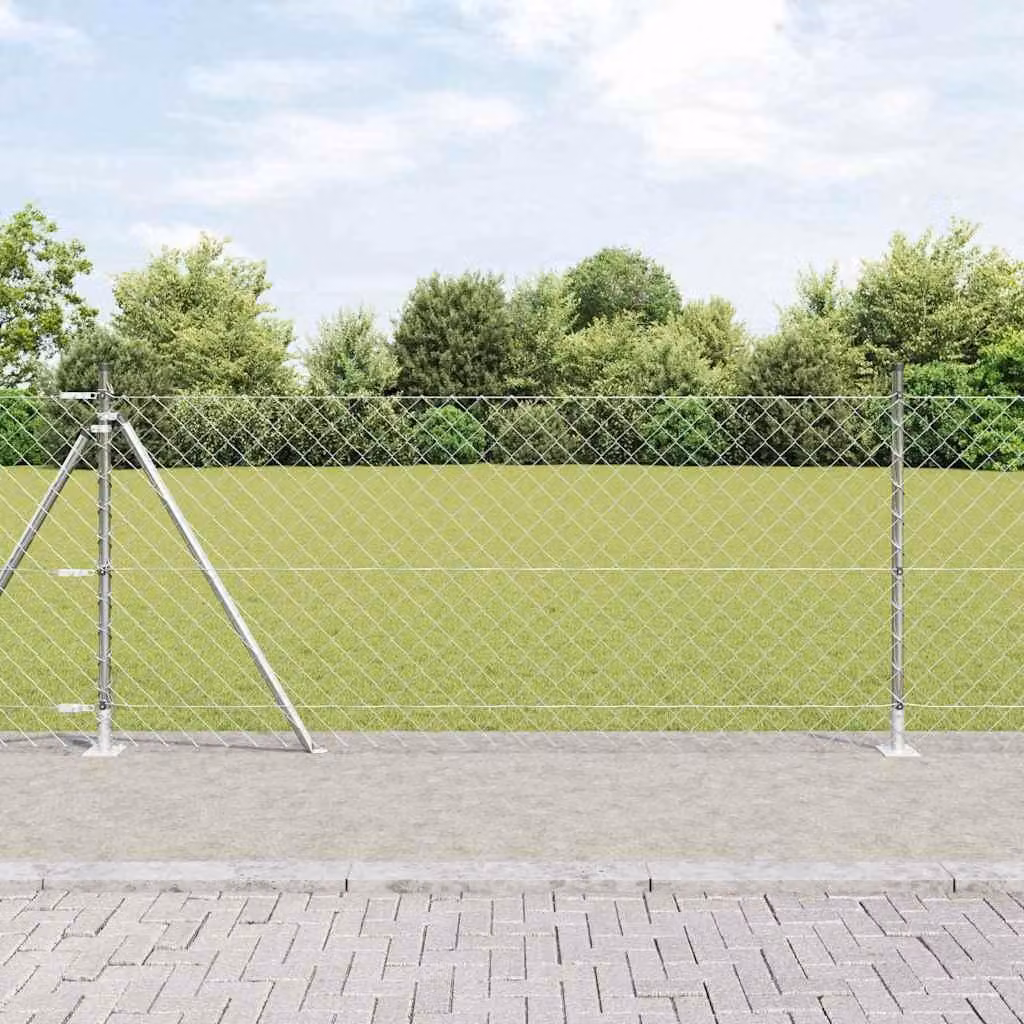 Maison Exclusive - Palo della recinzione Argento 10 x 0,8 m (rete 60 x 60 mm)