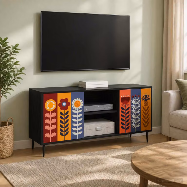 Mobile TV ESSEN vidaXL in Rovere Nero, L 102 x P 33 x H 51 cm