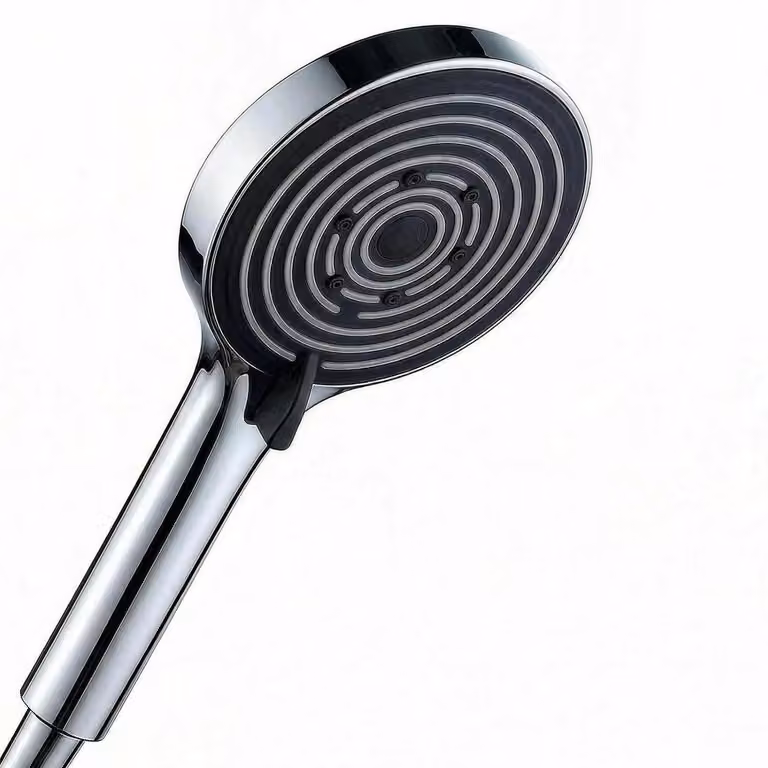 Doccia a mano con 5 getti, diametro 135 mm, finitura cromata, portata d'acqua 7 litri al minuto, anticalcare
