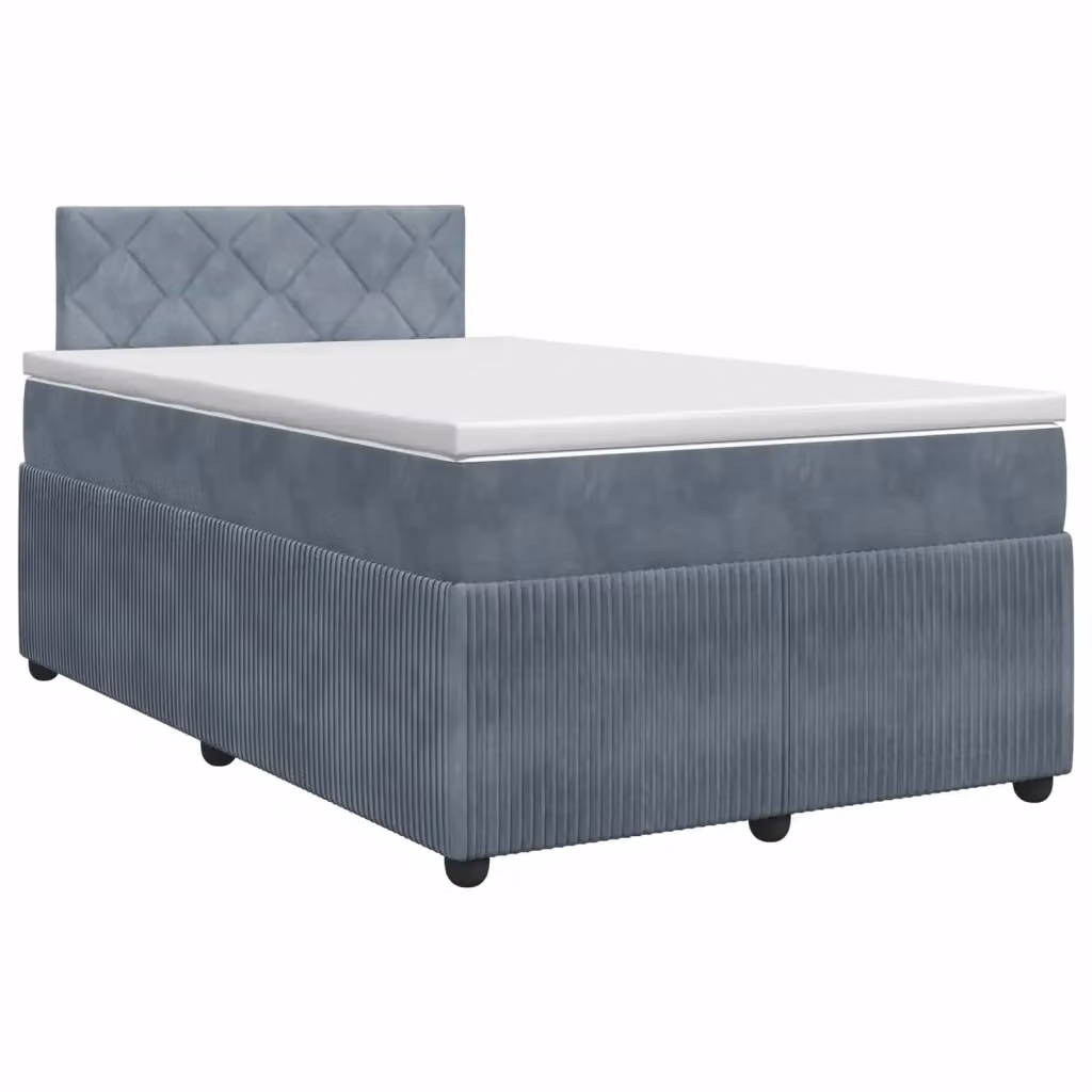 Letto box spring con materasso ibrido vidaXL in tessuto grigio e bianco L/P: 120 x 200 cm – 2